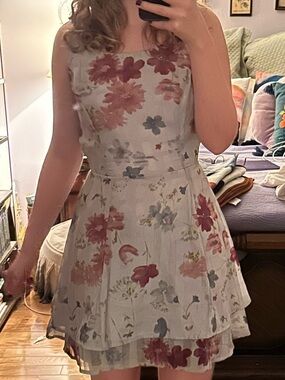 Vintage blue floral design dress